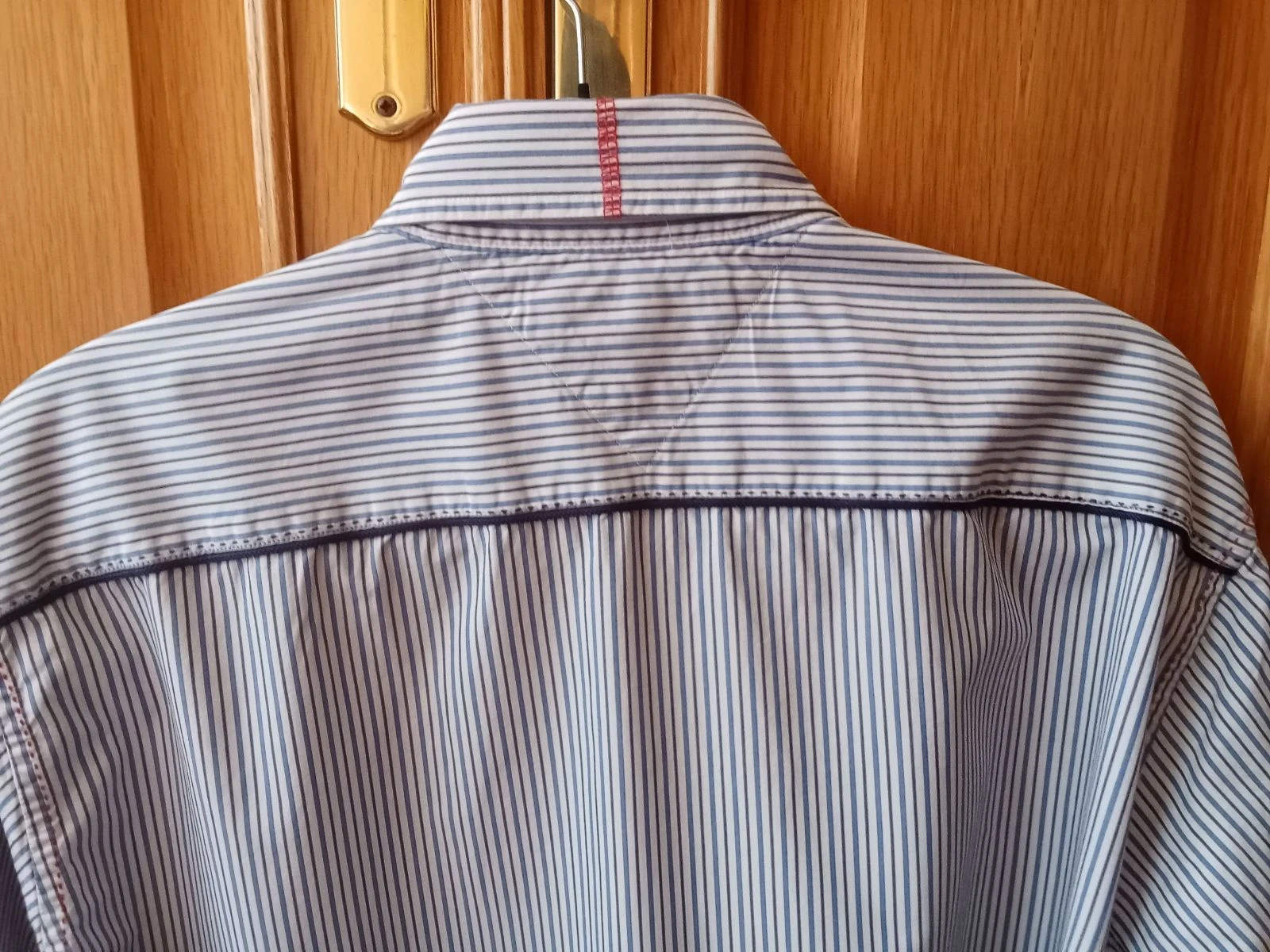 Camisa de homem riscas azuis e brancas tamanho XL nova 100% algodão – photo 12